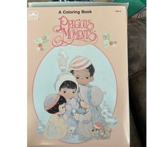 Vintage Precious Moments Golden Color Book Winter Christmas 1630-15 Collectible